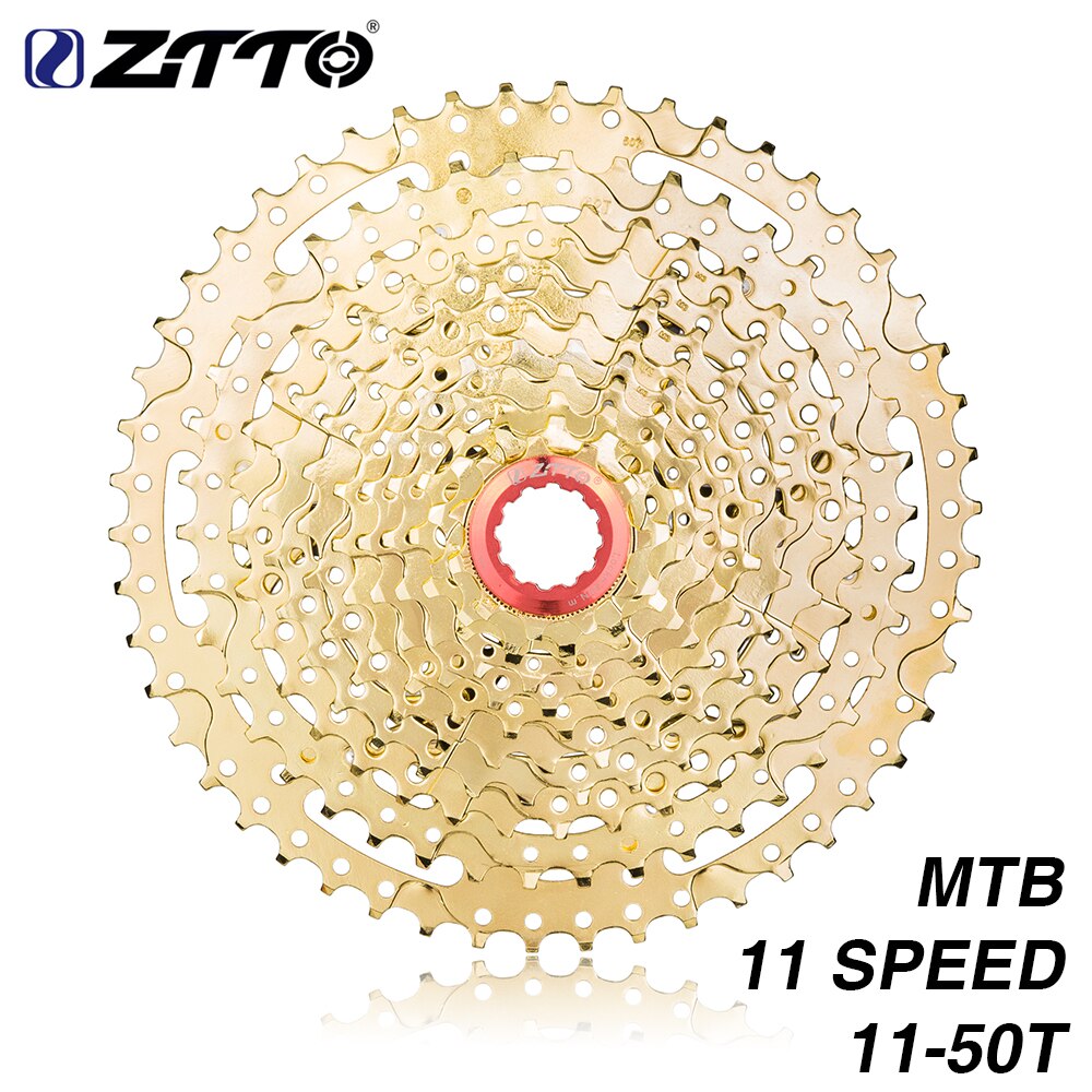 ZTTO MTB 11 Speed 11 -50T Cassette L Golden UltraLight 11s Gold Wide Ratio Freewheel Sprockets for MTB Mountain Bike Bicycle k7