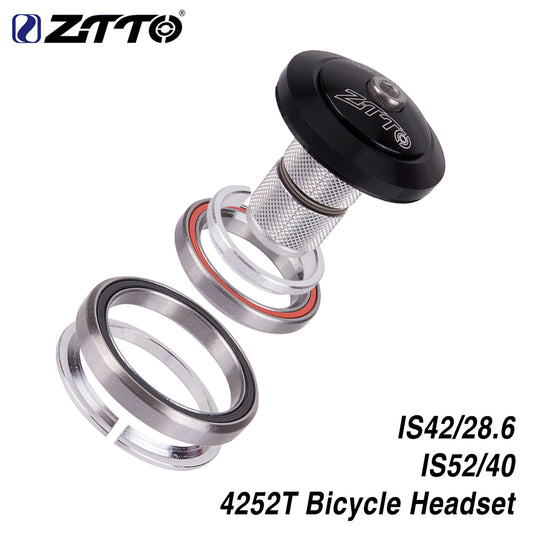 ZTTO Bicycle Parts MTB Road Bike Bicycle Headset 42mm 52mm CNC 1 1/8"-1 1/2" Tapered Tube Fork Integrated 4252T