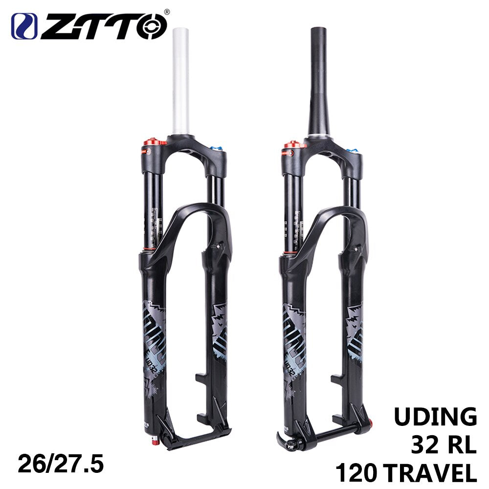 ZTTO 120mm Travel Air Fork 26 27.5 Inch Forged Thru Axle QR Quick Release Suspension Straight Tapered Tube MTB Bicycle Bike Fork
