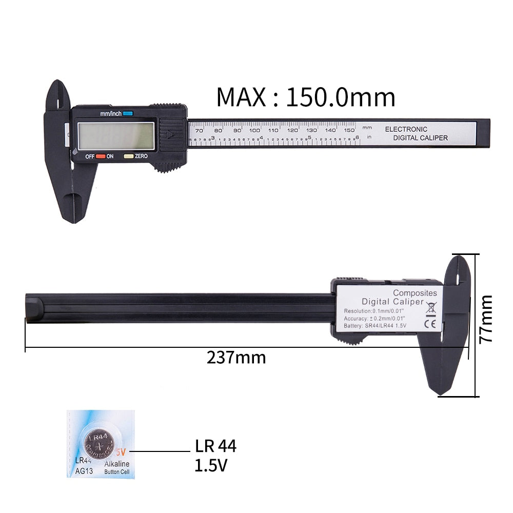 Bicycle Nylon Accurate Electronic Vernier caliper 0.01 millimeter inch LCD millimetre MTB Road bike parts measuring tool rule
