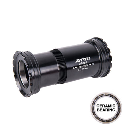 ZTTO BB386 Ceramic Bearing Press Fit Bottom Brackets 30mm Axis for MTB Road Bike 46mm Frame Durability Thread Lock BB 30 Crank