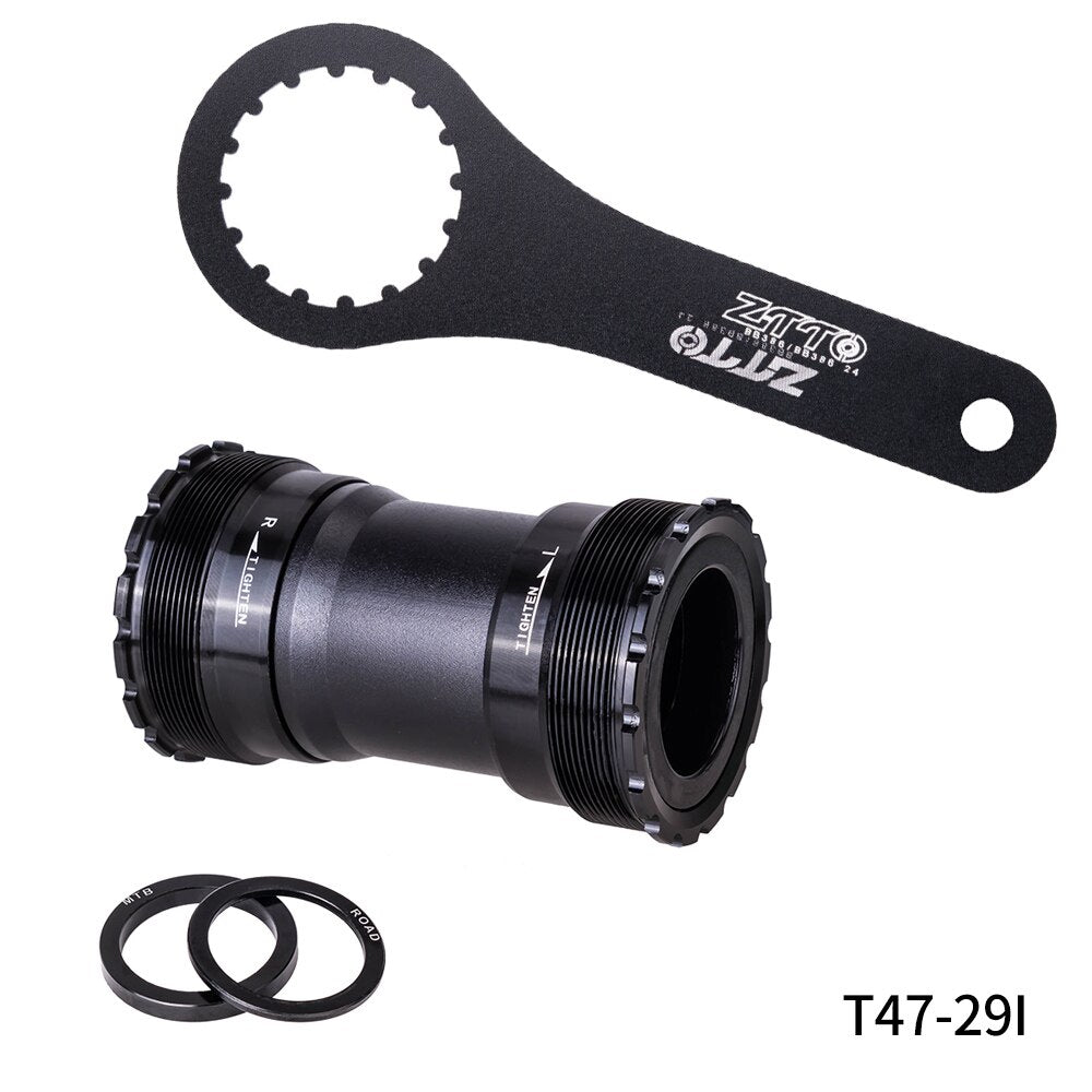 ZTTO Bicycle T47 Bottom Bracket 24 Crankset DUB 29 30mm Sealed Bearing Thread 47 68 73mm Shell 28.99mm Spline Axis MTB Road Bike