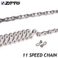 ZTTO 11 Speed Bicycle Silver Chain 11Speed Durable Nickel Ti Coating Tool-Less Link for Mountain Bike Road MTB Fit M6000 GX NX