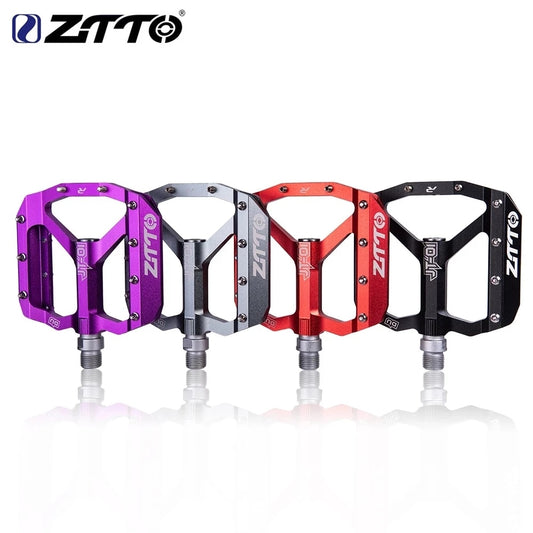 ZTTO MTB Bearing Aluminum Alloy Flat Pedal Bicycle Good Grip Lightweight 9/16 Pedals Big For Gravel Bike Enduro Downhill JT01