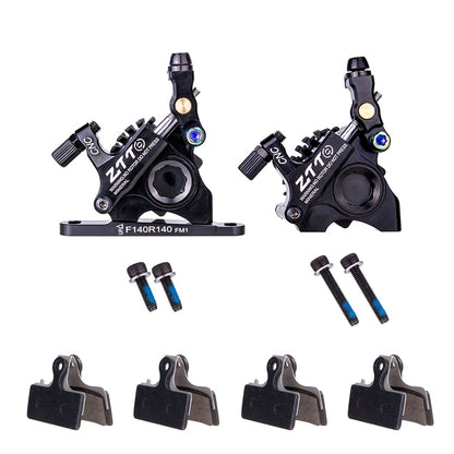 ZTTO Gravel Road Bike Hydraulic Disc Brake Flat Mount CX Rotor Brake Caliper CNC Bicycle Mechanical Wire Pull Cooling Pads 105