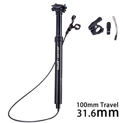 ZTTO MTB Dropper Seatpost Adjustable Suspension Seat Post Internal Routing External Cable Remote Lever 100mm Travel 30.9 31.6