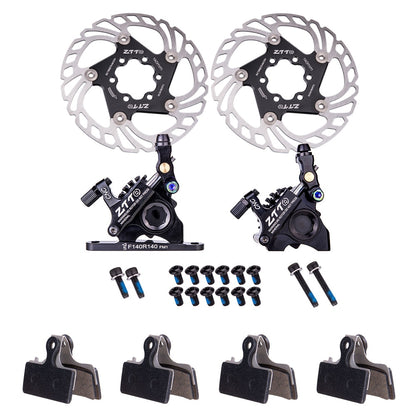 ZTTO Gravel Road Bike Hydraulic Disc Brake Flat Mount CX Rotor Brake Caliper CNC Bicycle Mechanical Wire Pull Cooling Pads 105
