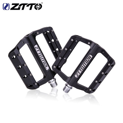 ZTTO MTB Bearings CNC Anti slip Pedal Aluminum Alloy Bike flat Pedal Road Gravel bike lightweight 9 pins pedal for XC AM JT02