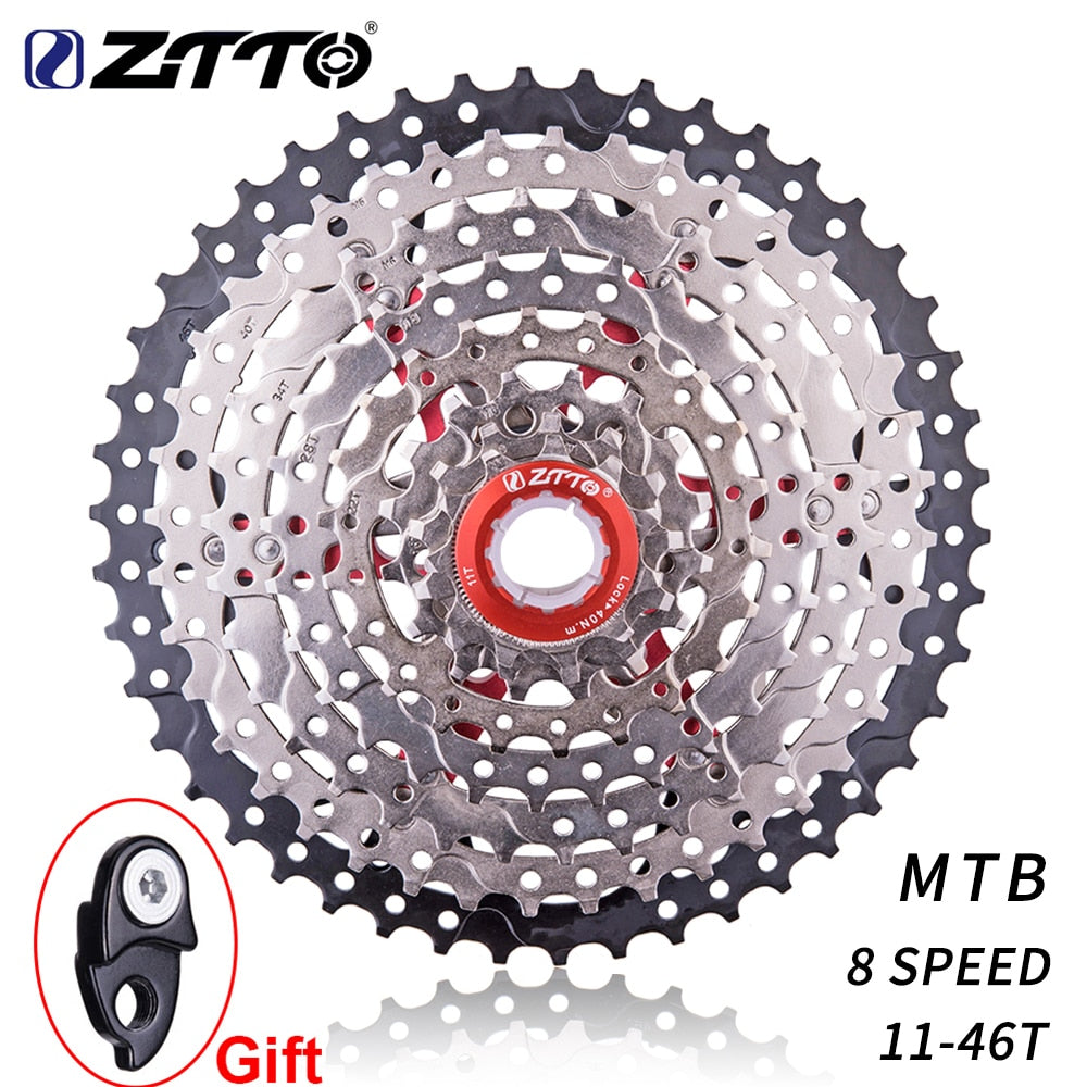 ZTTO 8s 11-46T Bicycle Cassette 8 Speed  Mountain Bike Freewheel Steel Flywheel Bicycle Parts for M310 Tx35