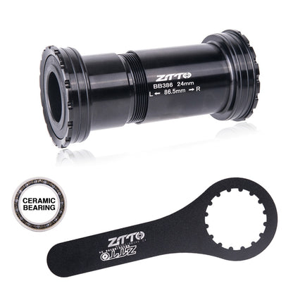 ZTTO BB386 CERAMIC 24 EVO Threaded Lock Press Fit Bottom Bracket for 386 Frame to 24mm Crankset Quality Center Adapter