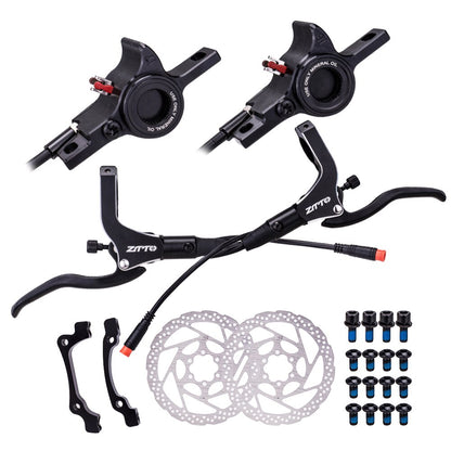 ZTTO MTB Hydraulic Disc Brake V1 CNC Calipers Dual Piston Left Front Right Rear Rotor Oil Pressure Ebike Power Cut M6100 MT200