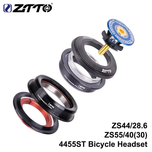 ZTTO 4455ST MTB Headset ZS44 ZS55 Tapered Straight Universal 1.5 Inch 28.6mm Fork Zero Stack Semi Integrated With Cups Road Bike