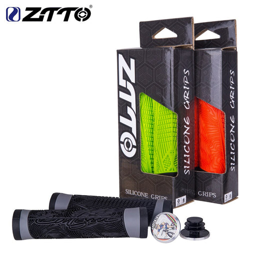 ZTTO 1 Pair Pure Silicone Gel Durable Shock Proof Anti Slip Soft Bicycle Grips For MTB Mountain Bike 22.2mm handlebar