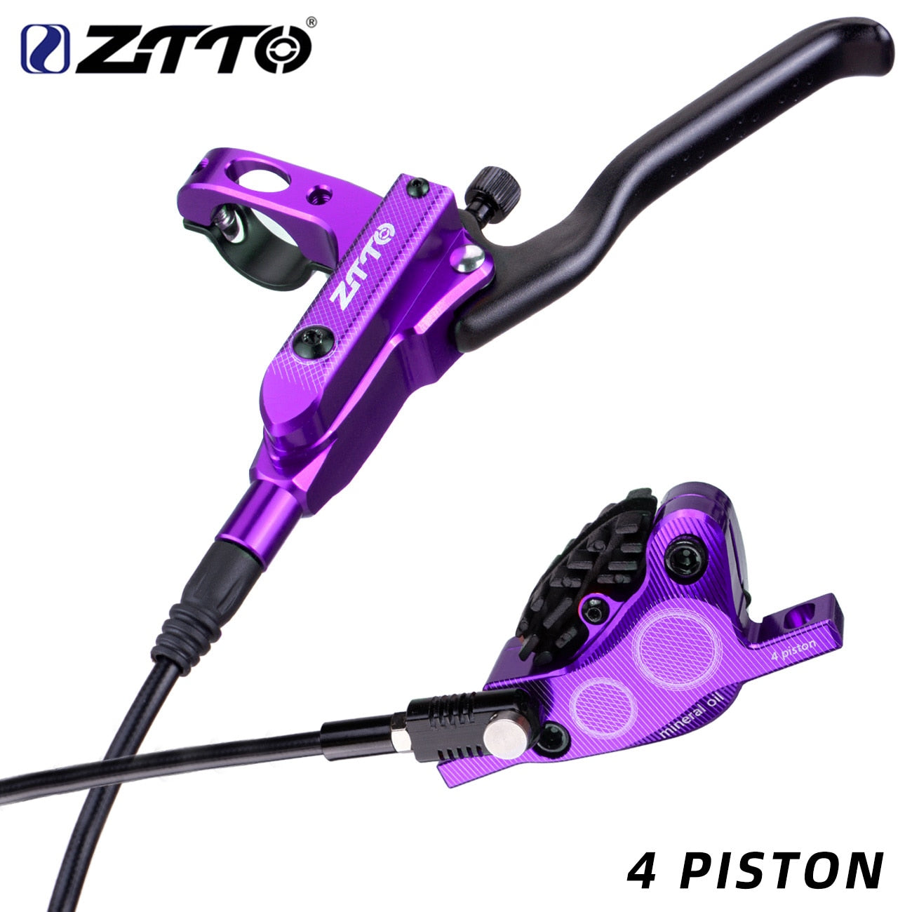ZTTO MTB 4 Piston Hydraulic Disc Brake M840 With Cooling Full Meatal Pad CNC Tech Mineral Oil For AM Enduro Bicycle E4 ZEE M8120