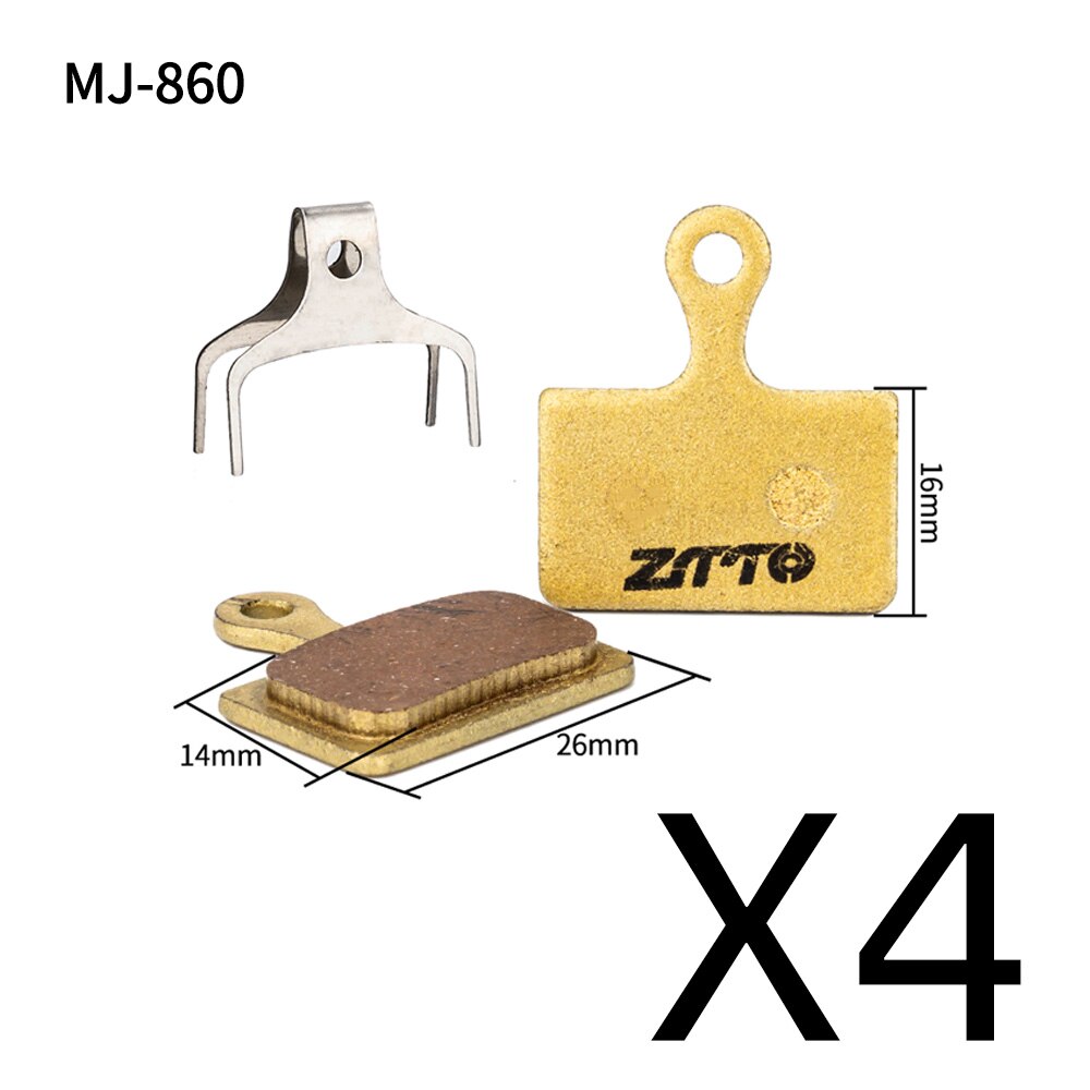 ZTTO 4Pairs MTB Road Bike Full Metal Disc Brake Pads MT200 M8100 Flat Mount R8070 R7070 R8020 G03TI G04TI Level Guide Code Cx1