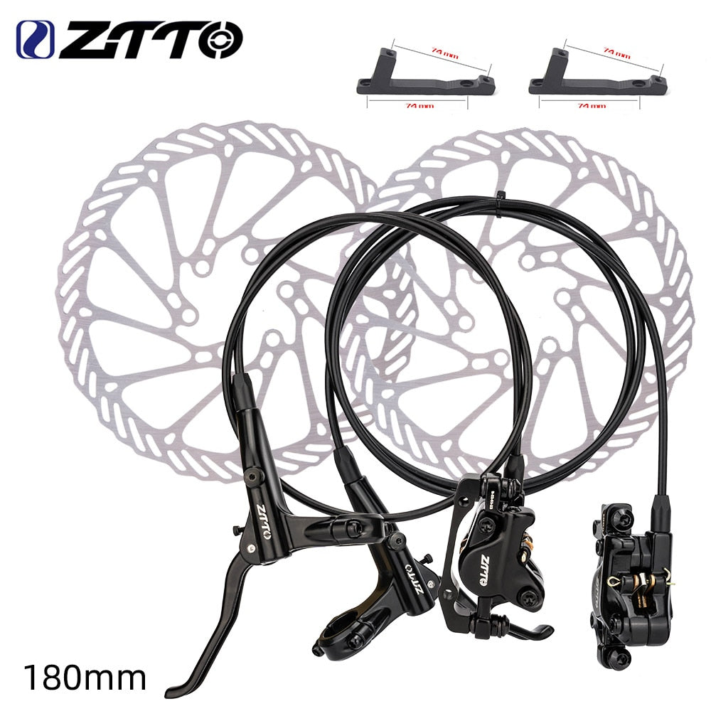 ZTTO MTB Hydraulic Disc Brake IS Post Mounting Left Front Right Rear Calipers Rotor Oil Pressure Brake Set Rotor M6100 MT200